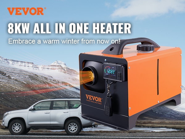 VEVOR Diesel Air Heater All-in-one 12V 8KW Bluetooth App LCD for Car RV  Indoors