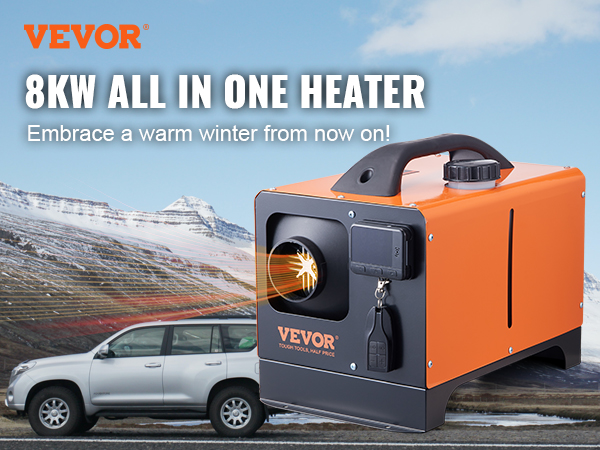 VEVOR VEVOR Diesel Air Heater All-in-one 12V 8KW LCD Remote Control for Car  RV Indoors
