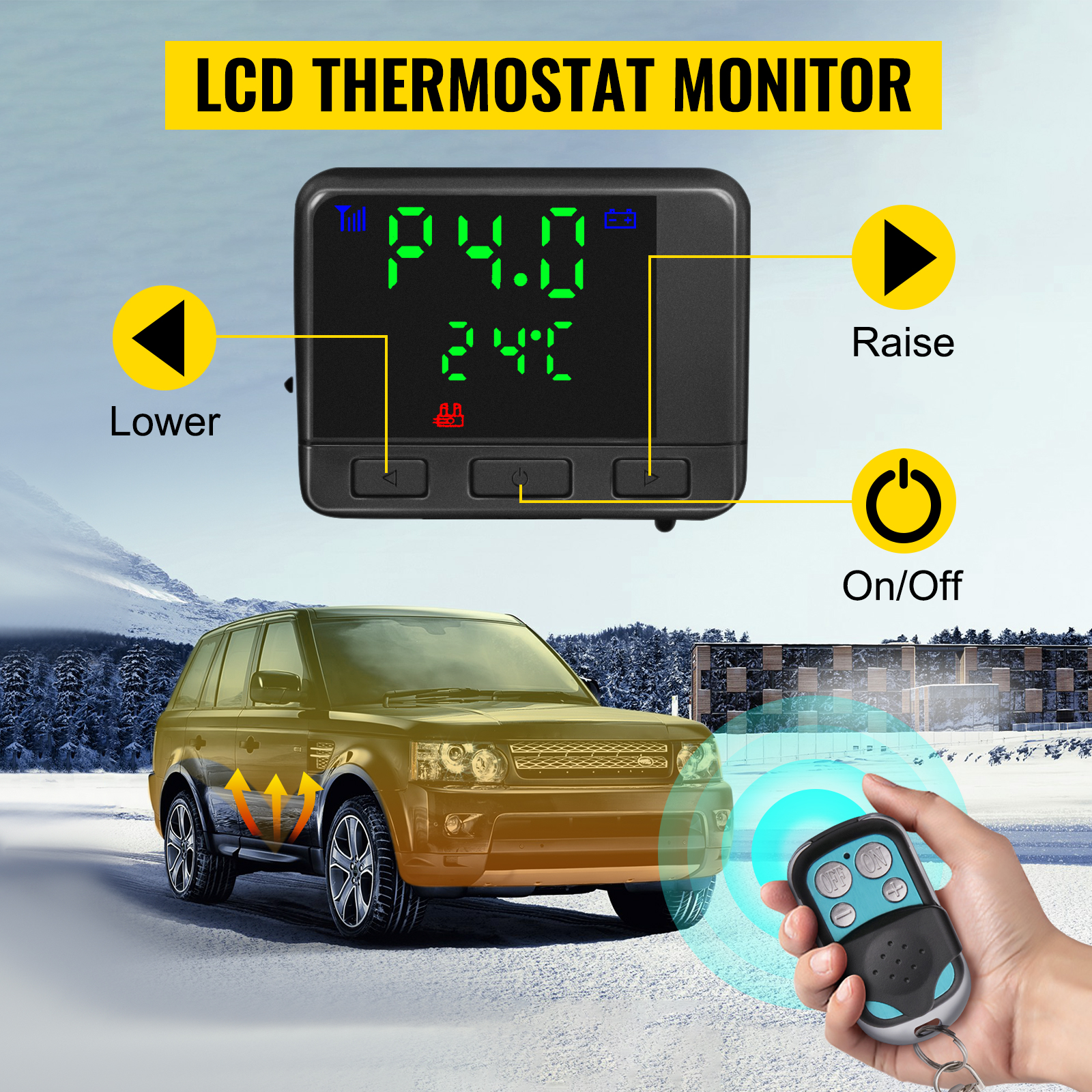 12V / 24V Universal-Controller-Monitor-Schalter mit Fernbedienung für  Auto-Luft-Diesel-Standheizung LCD-Display-Timing-Einstellung
