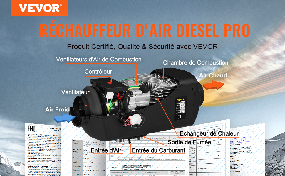 Chauffage Diesel 12V 8KW VEVOR Réchauffeur d'air diesel Switch LCD kit de  réchauffeur d'air bleu-orange pour Car Truck Bus Boats - Cdiscount Auto