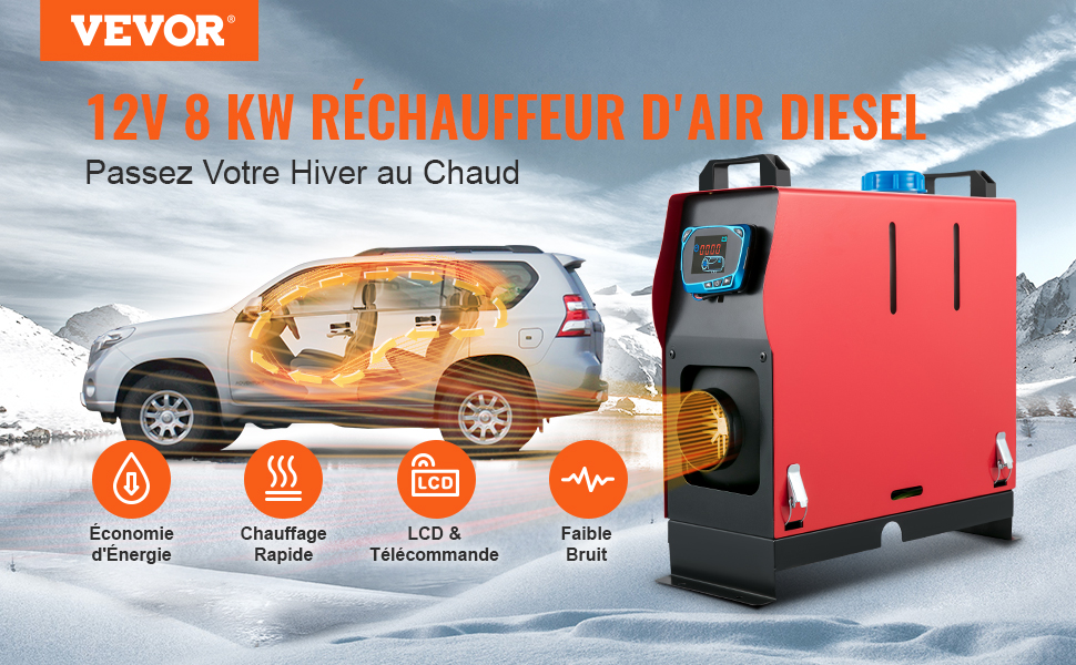 Acheter Réchauffeur d'air Diesel tout-en-un 12V 8000W, climatiseur de  voiture, moniteur numérique LCD, télécommande, chauffage de voiture,  dégivrage, réchauffeur d'air Diesel