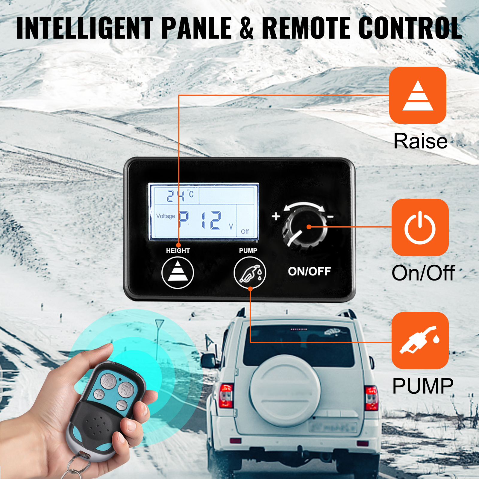  VEVOR Chauffage Diesel 12v 8kw Interrupteur avec Ecran LCD  Silencieux et Commande à Distance Inclus, Consommation: 0,21-0,65 L/H, pour  Camions RV Bateaux