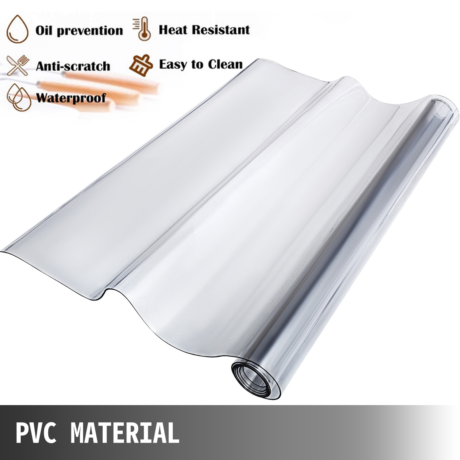 Nappe rectangulaire en plastique PVC optique, imperméable et