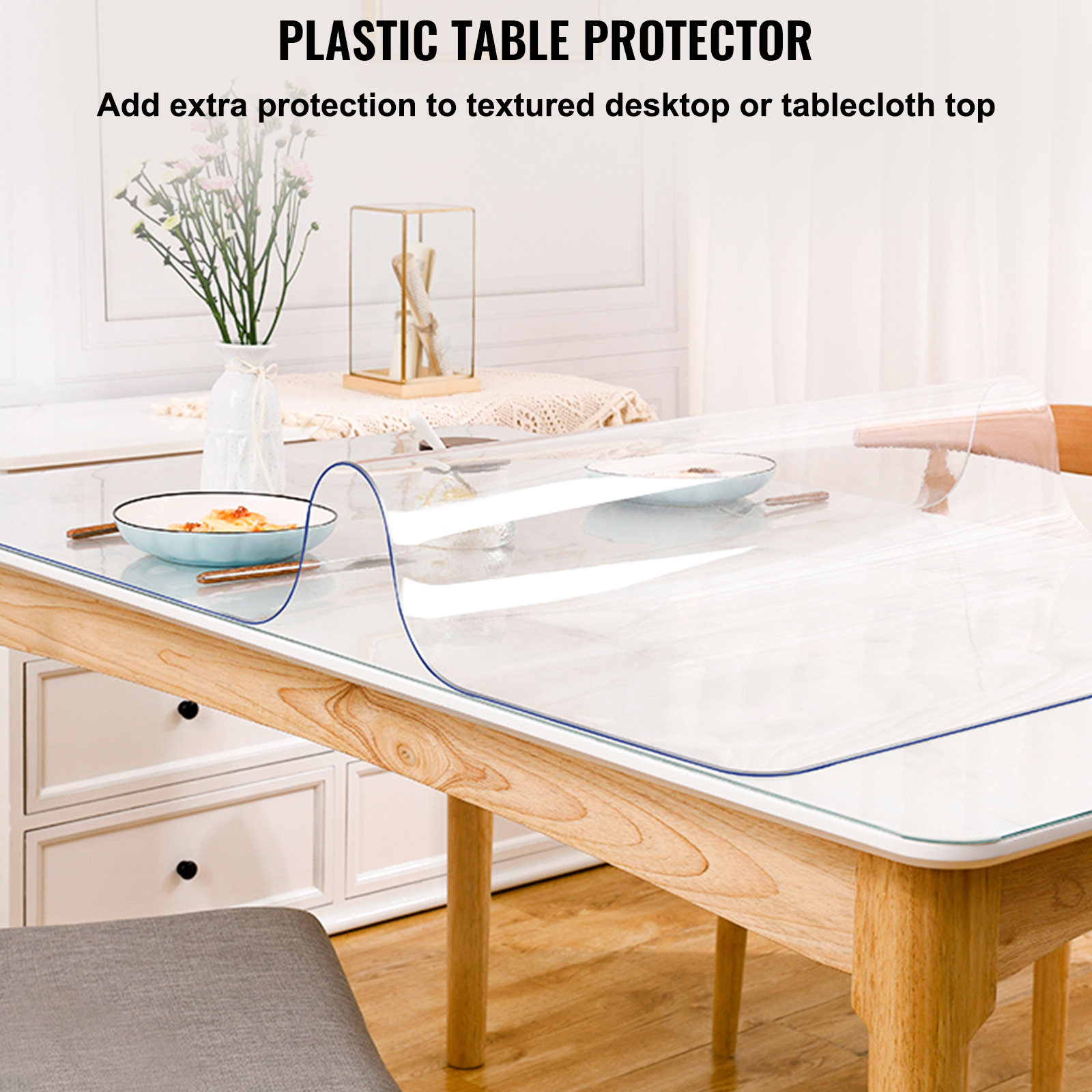 PVC Tablecloth Protector Table Cover 1.5/2mm Plastic Water Transparent - Picture 40 of 98
