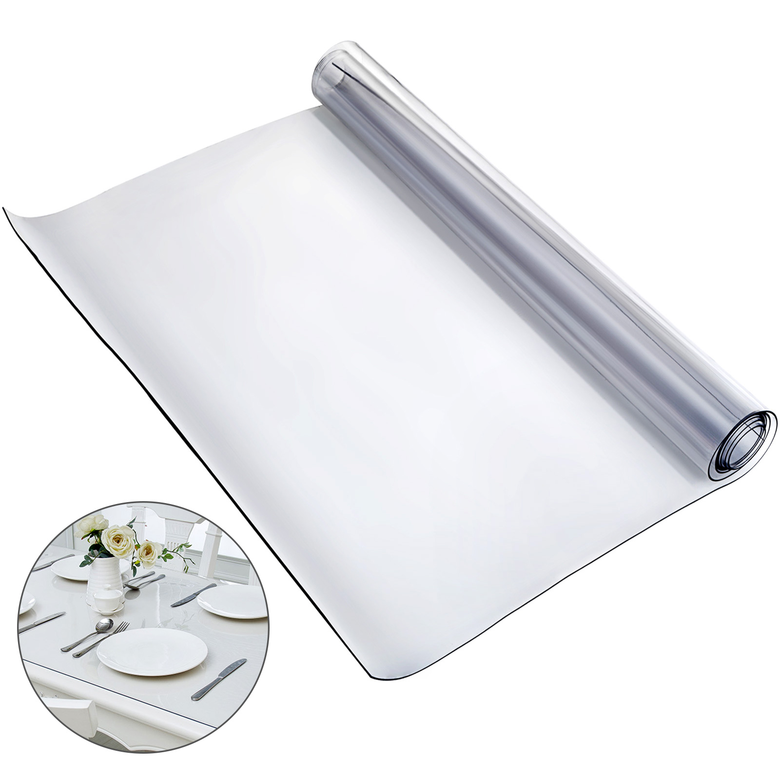 Waterproof PVC Clear Tablecloth Transparent Table Cover Mat Protector 47" x 28" 