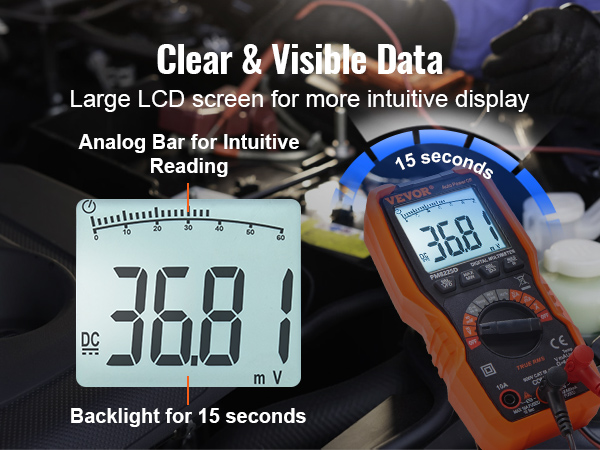 LCD Display Digital Strom Spannung Leistung Energie Multimeter DC