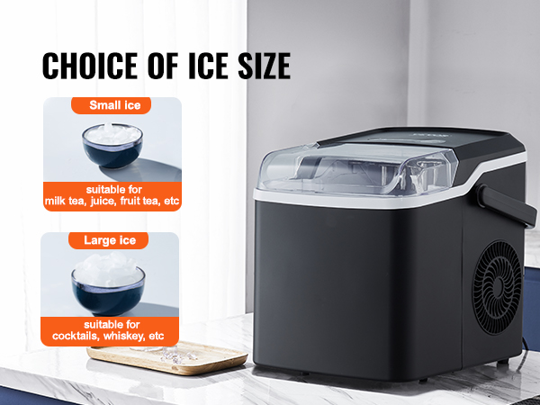 Counter top Ice Maker Machine, 26Lbs/24H Self-Cleaning Ice Makers  Countertop, 9 Cubes Ready in 6mins Portable Ice Cube Maker with Ice Scoop  Basket