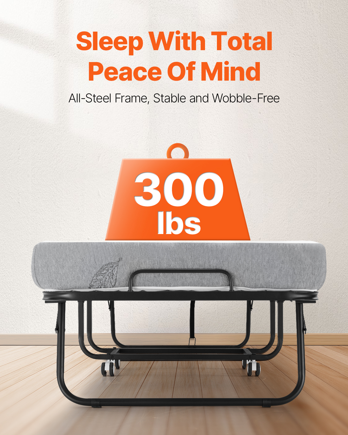 Rollaway Bed Folding Bed with 4/5 inches Foam Mattress for Adults and Guest - Picture 39 of 60