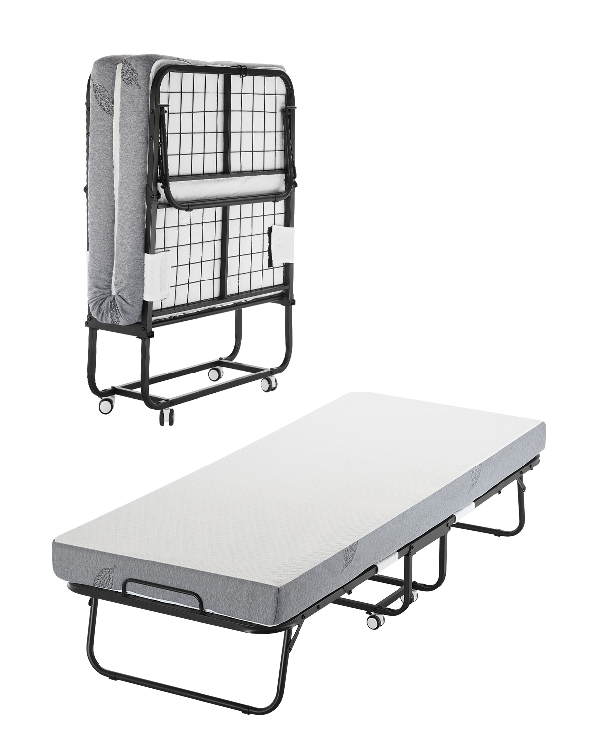 Rollaway Bed Folding Bed with 4/5 inches Foam Mattress for Adults and Guest - Picture 37 of 60