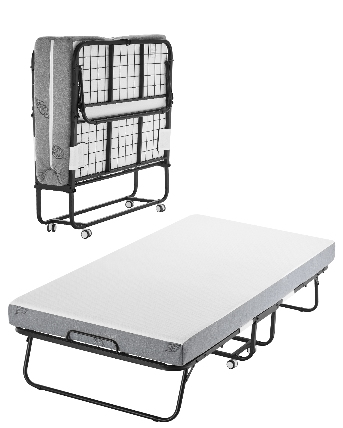 Rollaway Bed Folding Bed with 4/5 inches Foam Mattress for Adults and Guest - Picture 49 of 60