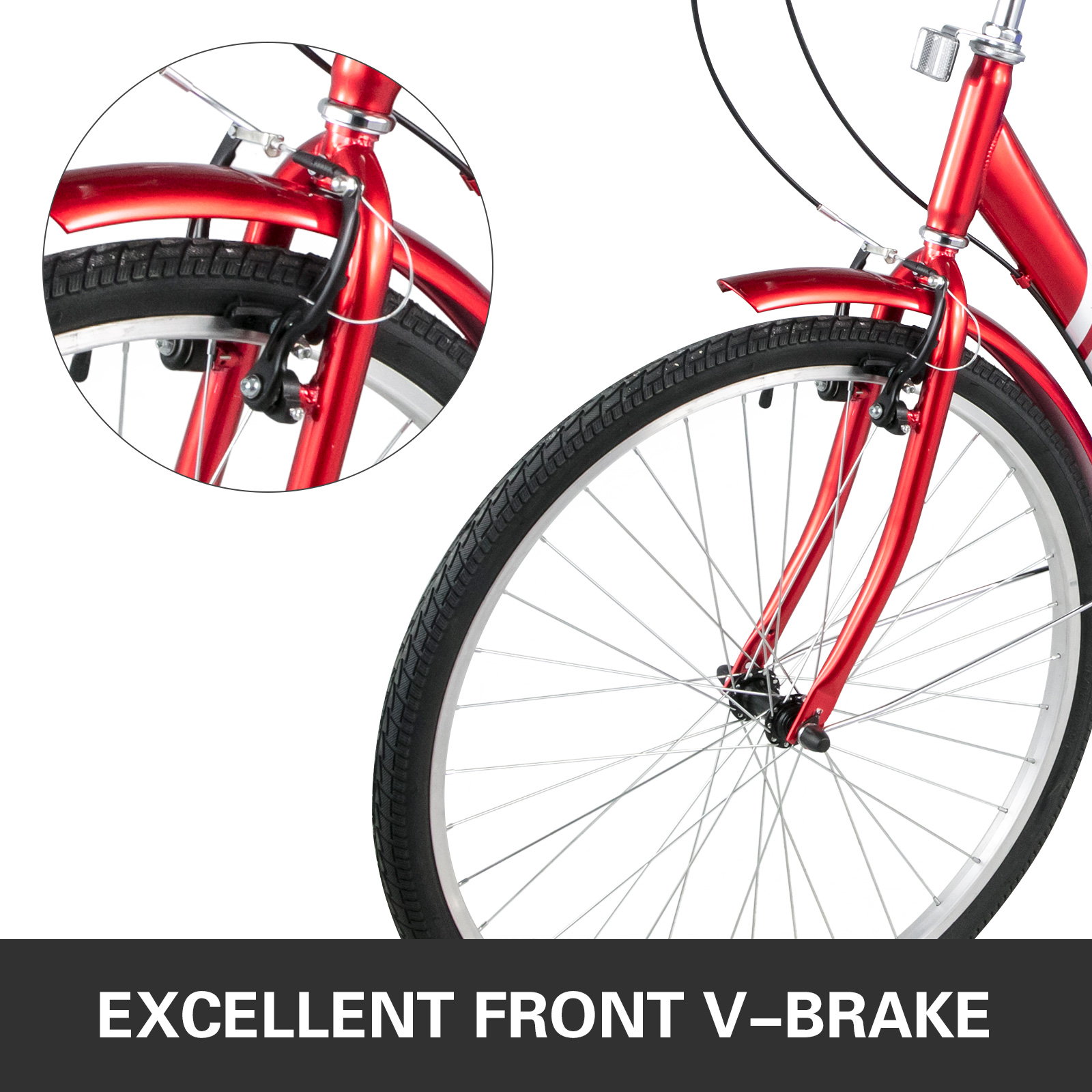 VEVOR Tricycle Adult 24’’ Wheels Adult Tricycle 1-Speed 3 Wheel Bikes For Adults Three Wheel Bike For Adults Adult Trike Adult Folding Tricycle Foldable Adult Tricycle 3 Wheel Bike Trike For Adults