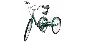 VEVOR Tricycle Adult 24’’ Wheels Adult Tricycle 1-Speed 3 Wheel Bikes For Adults Three Wheel Bike For Adults Adult Trike Adult Folding Tricycle Foldable Adult Tricycle 3 Wheel Bike Trike For Adults