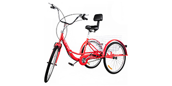 VEVOR Tricycle Adult 24’’ Wheels Adult Tricycle 1-Speed 3 Wheel Bikes For Adults Three Wheel Bike For Adults Adult Trike Adult Folding Tricycle Foldable Adult Tricycle 3 Wheel Bike Trike For Adults 