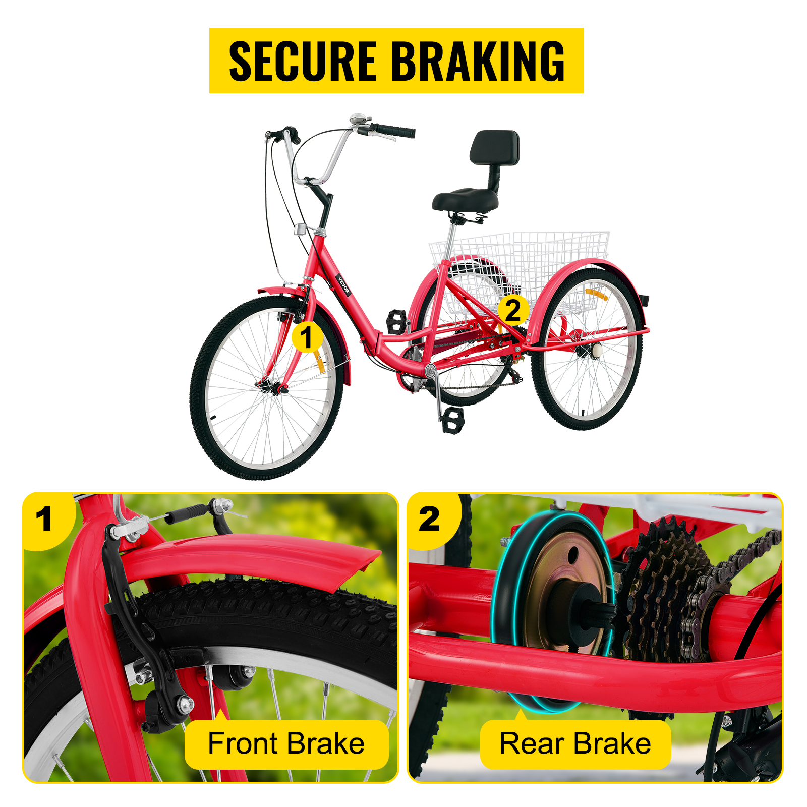 bicicleta con 3 ruedas adulto – Compra bicicleta con 3 ruedas adulto con  envío gratis en AliExpress version
