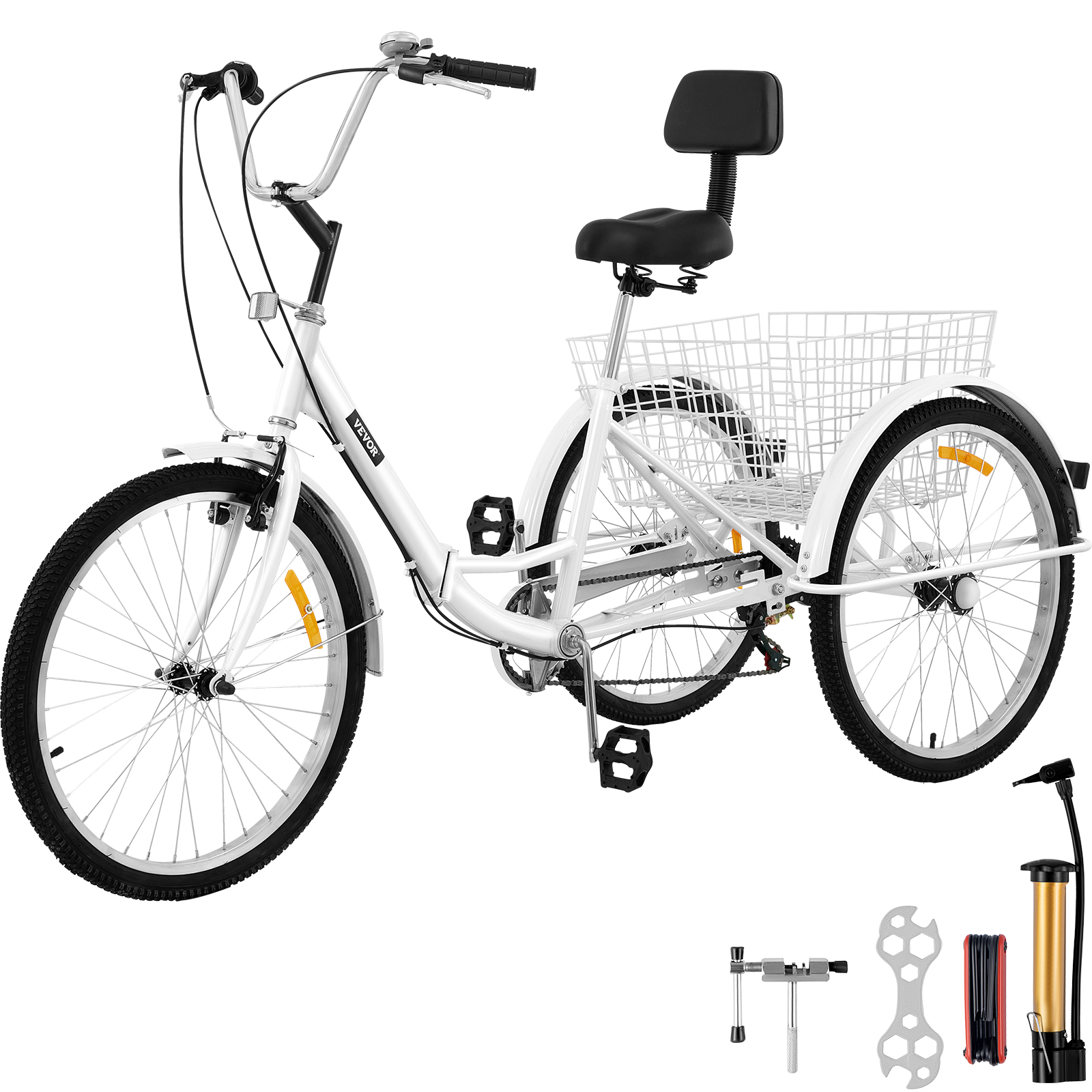 Triciclo plegable Adulto 26 '' Ruedas Triciclo adulto Bicicletas de 3  ruedas de 7 velocidades para adultos