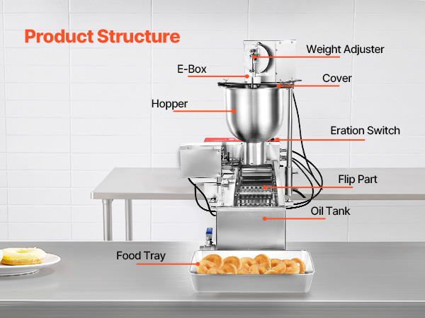 Commercial Automatic Donuts Making Machine Doughnut Maker Single Row 90 PCS/H