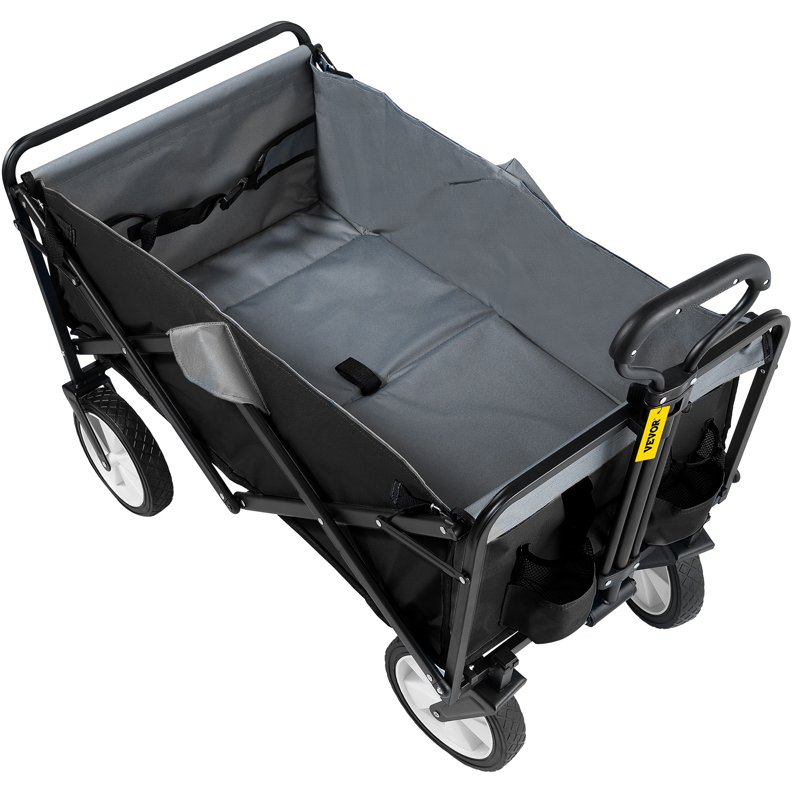 VEVOR Folding Wagon Cart Collapsible Folding Garden Cart w/ Shade Beach Utility