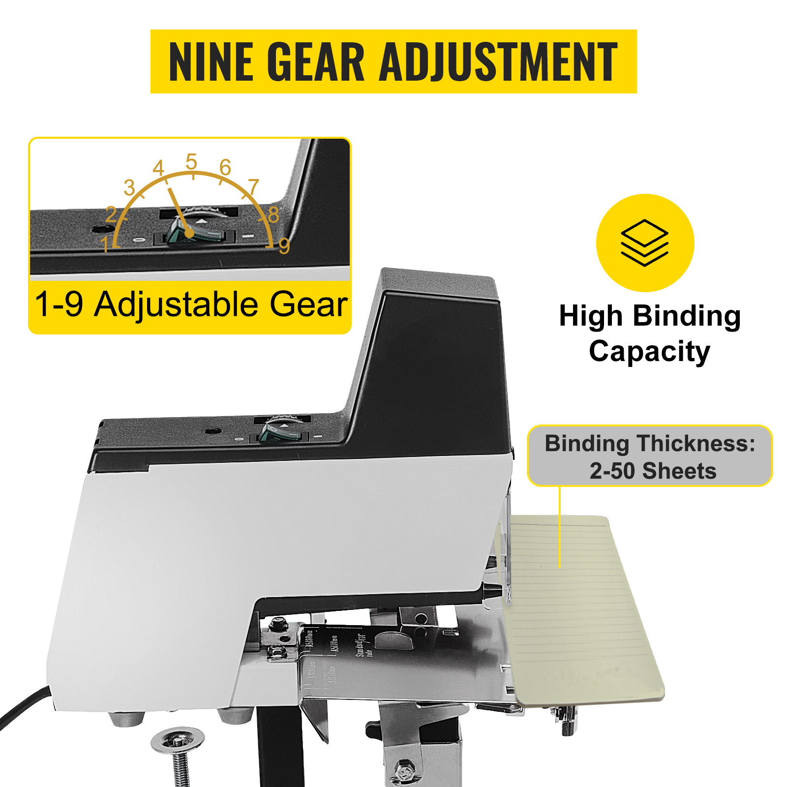 Details about   106 Auto Electric Stapler and Saddle Binder Book Binding Machine 2-50sheet 110V 