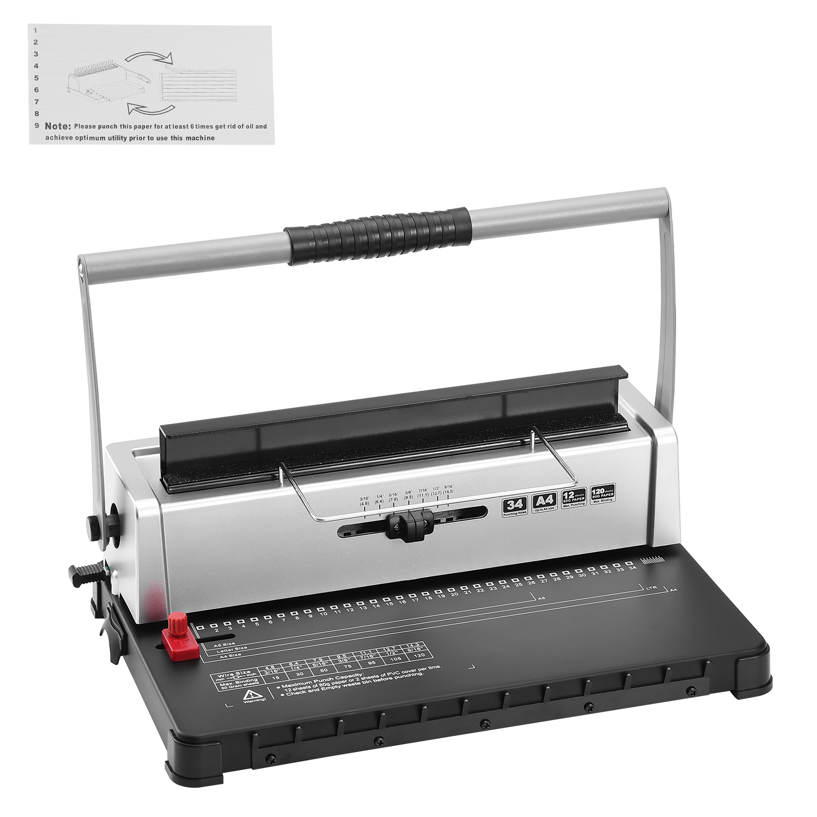 Libra Binding Machine Uimoso Coil Spiral Binding Machine Manual Book Maker 34/21/46 Holes ...