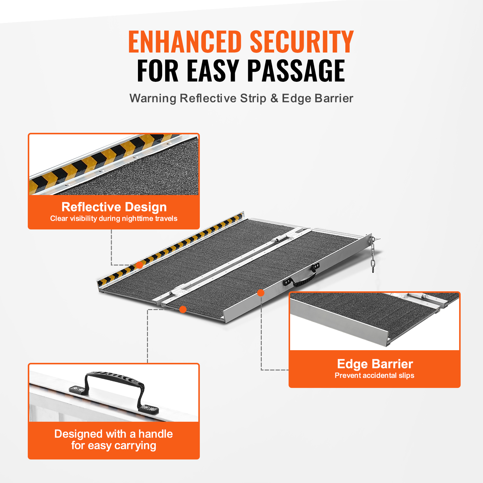 VEVOR Folding Wheelchair Ramp Portable Aluminum Threshold Ramp achats 305 cm 363 kg