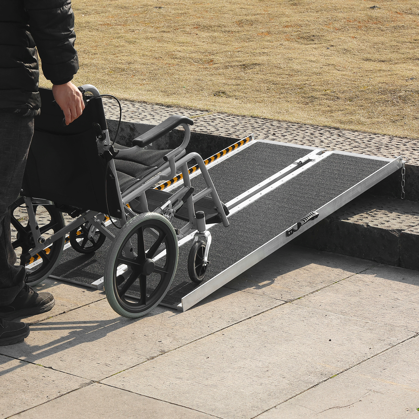 VEVOR Folding Wheelchair mode Ramp Portable Aluminum Threshold Ramp 305 cm 363 kg