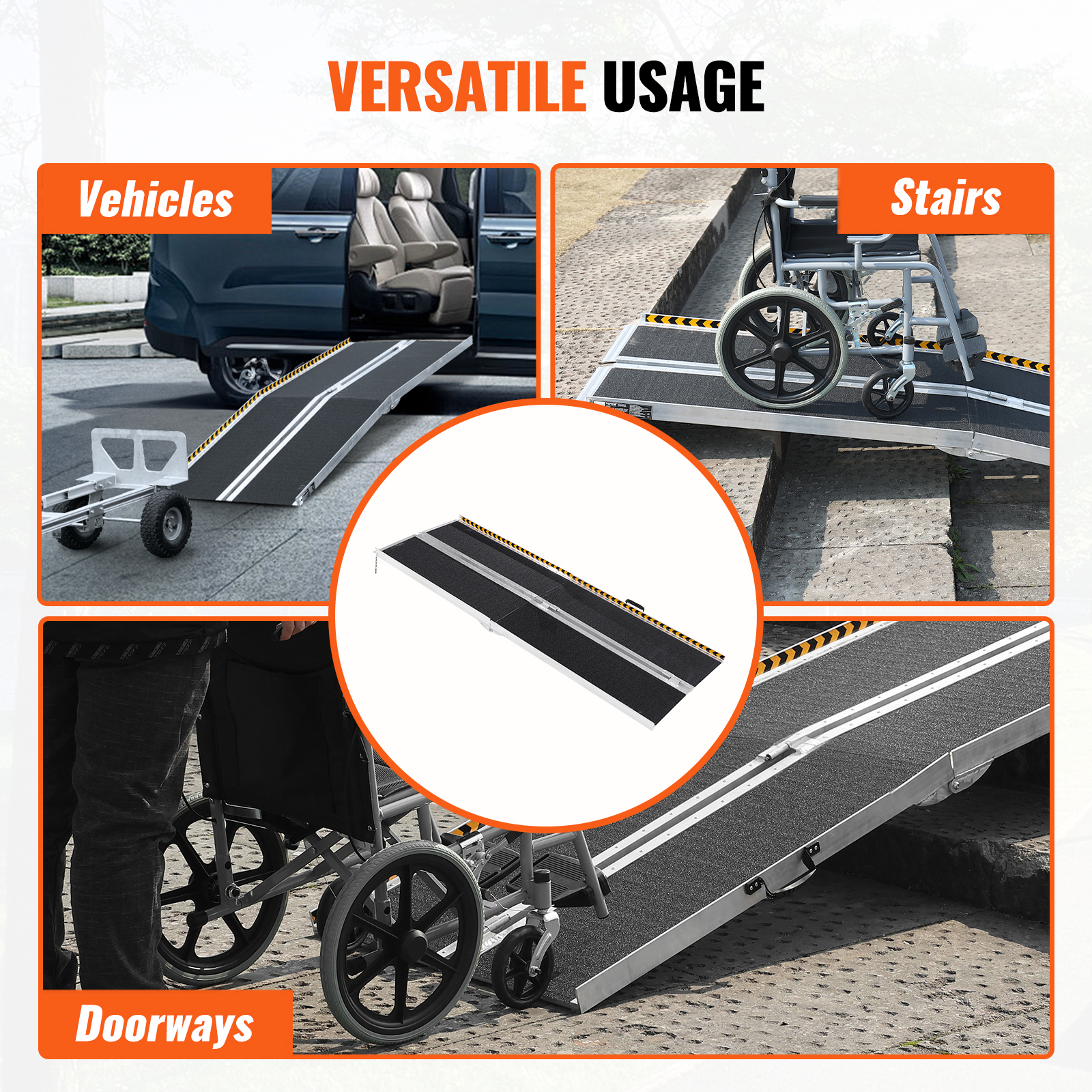 VEVOR Folding Wheelchair Ramp Portable vendre Aluminum Threshold Ramp 305 cm 363 kg