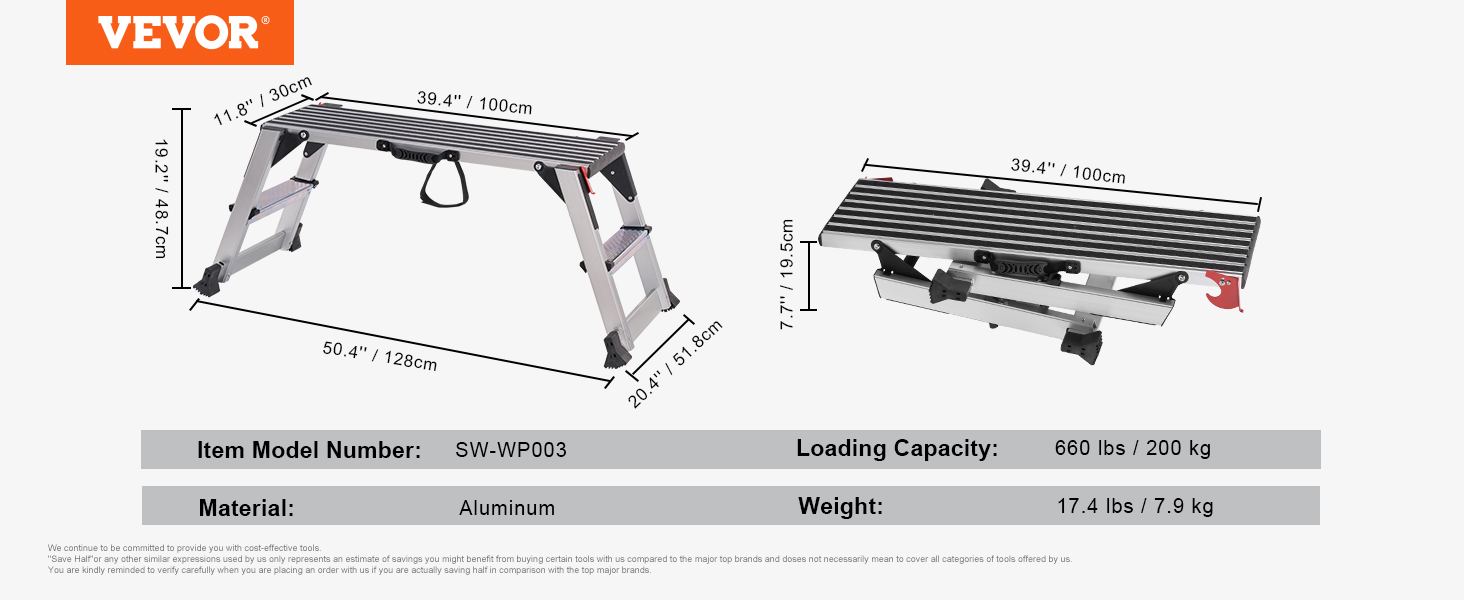 Title 7, VEVOR Folding Work Platform Aluminum Drywall St...