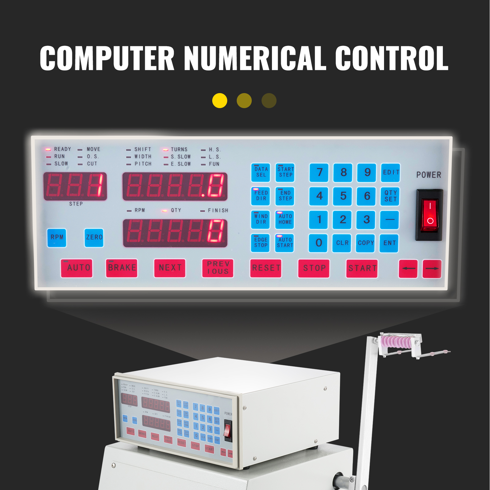 Computer Cnc Automatic Coil Winder Winding Machine For 0.03-1.2mm Wire 110v