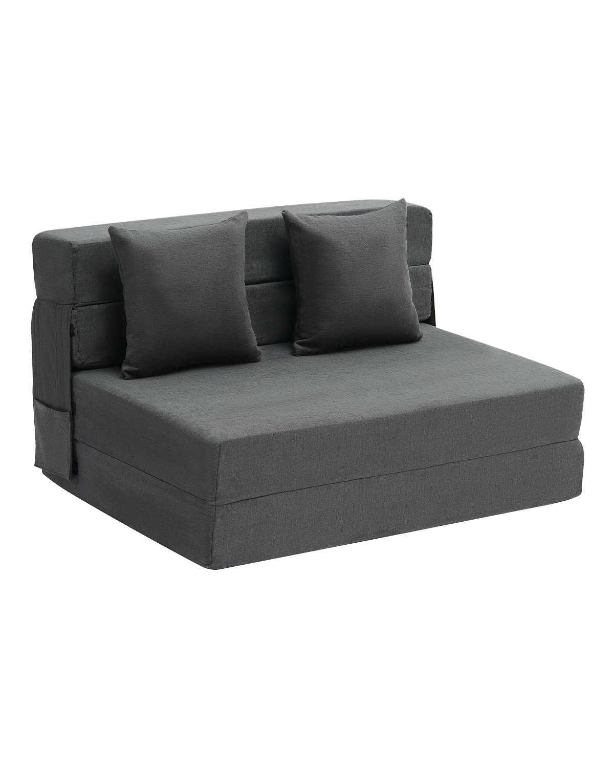 Folding sofa bed,3 pillows,dark grey