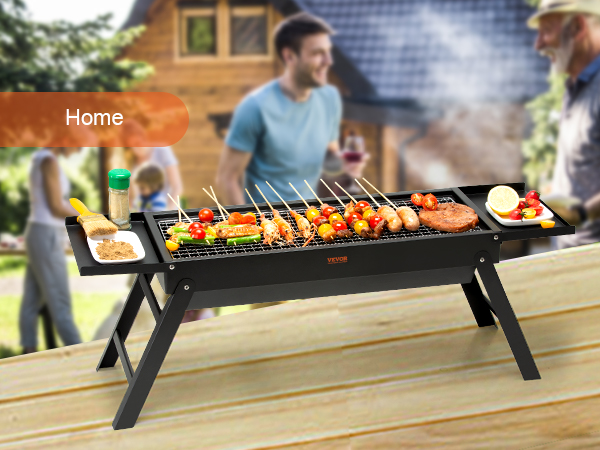 VEVOR Portable Charcoal Grill 21 x 21 x 8 in. Outdoor Park Style