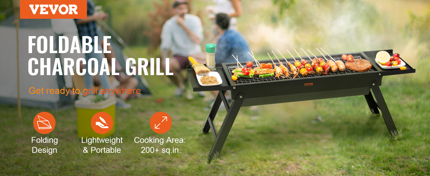 Portable Tabletop Charcoal Grill BBQ Camping Picnic Cooker Air