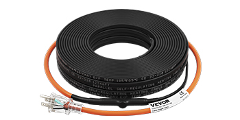 VEVOR Cable calefactor de tubería VEVOR, cinta térmica de 12 pies y 7 W  para tuberías con termostato incorporado, protege la manguera de PVC, la  tubería de metal y plástico contra la