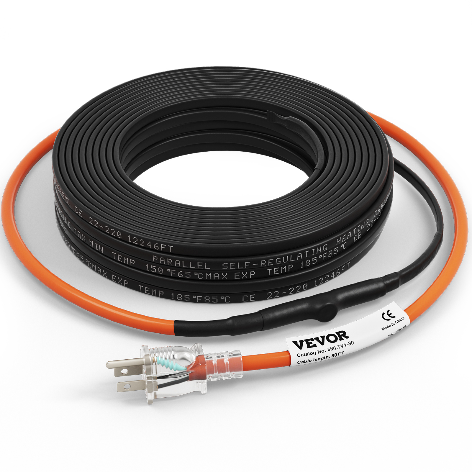 VEVOR 80 ft. 120V Self-Regulating Pipe Heating Cable