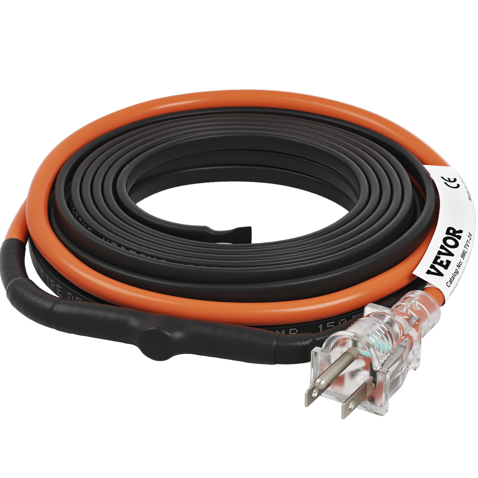 VEVOR Self-Regulating Pipe Heating Cable, 60-feet 5W/ft Heat Tape for Pipes  Freeze Protection, Protects PVC Hose, Metal and Plastic Pipe from Freezing,  120V