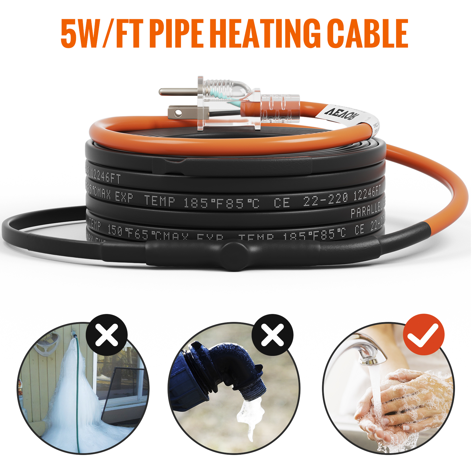 Heat Tape for Pipes, Heating Cable for Pipes