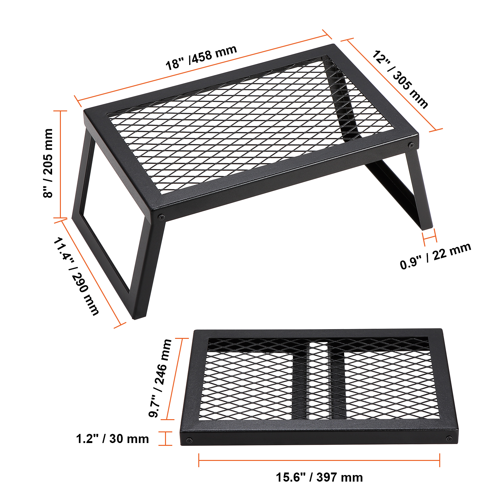 VEVOR BBQ Gills Houtskoolgrill, klapgrill, 458 x 305 205 mm, tafelgrill