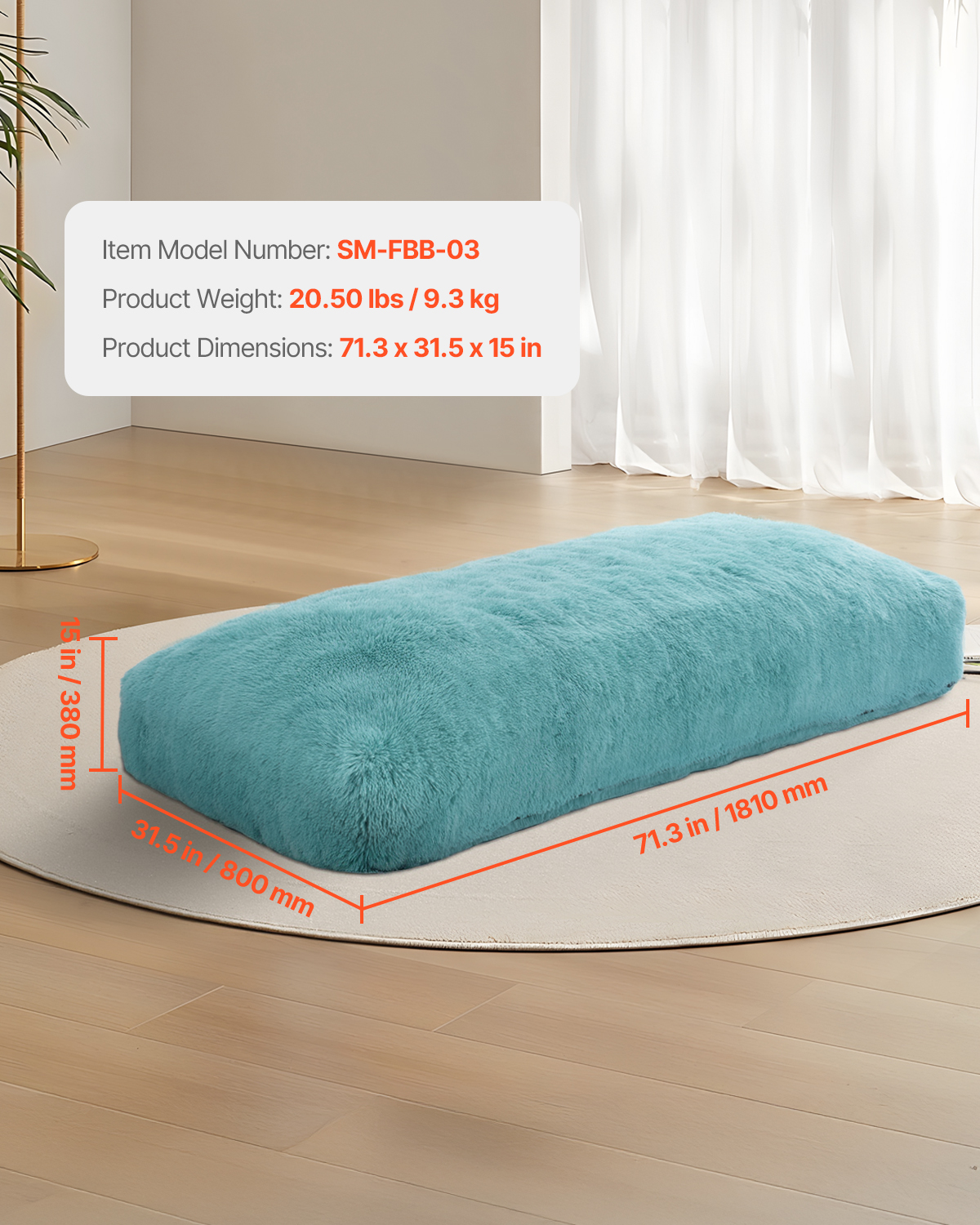 Bean Bag Chair Convertible/with Cover/Armrests for Adult Fluffy Blue/Grey/Black - Picture 14 of 72