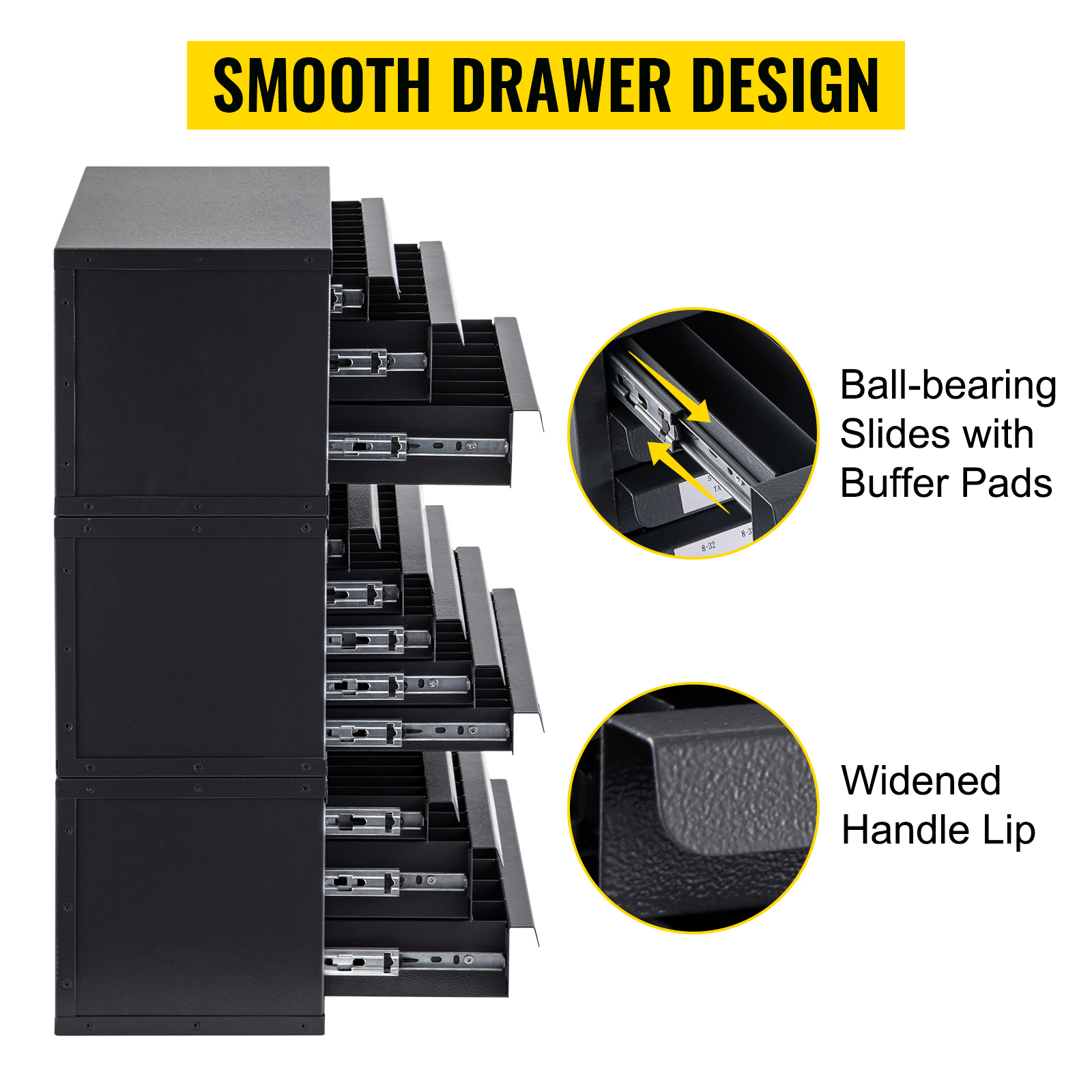 VEVOR Drill Bit Dispenser Cabinet, Three-Drawer Drill Bit Dispenser for ...