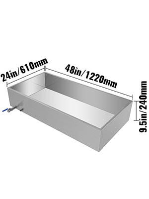 VEVOR Maple Syrup Evaporator Pan 48x24x9.5 Inch Stainless Steel Maple Syrup Boiling Pan with Valve for Boiling Maple Syrup