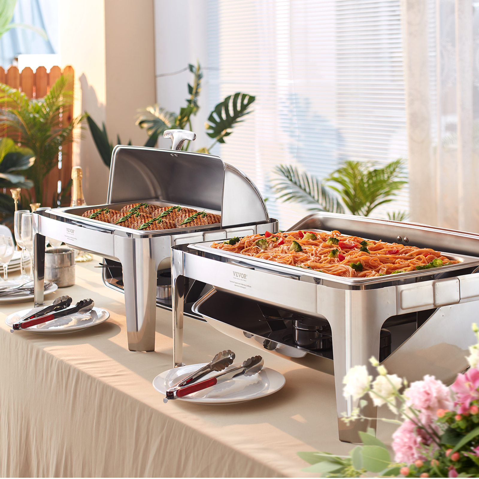 9Qt Stainless Steel Chafer Chafing Dish Sets Catering Food Warmer Buffet Set - Picture 58 of 98