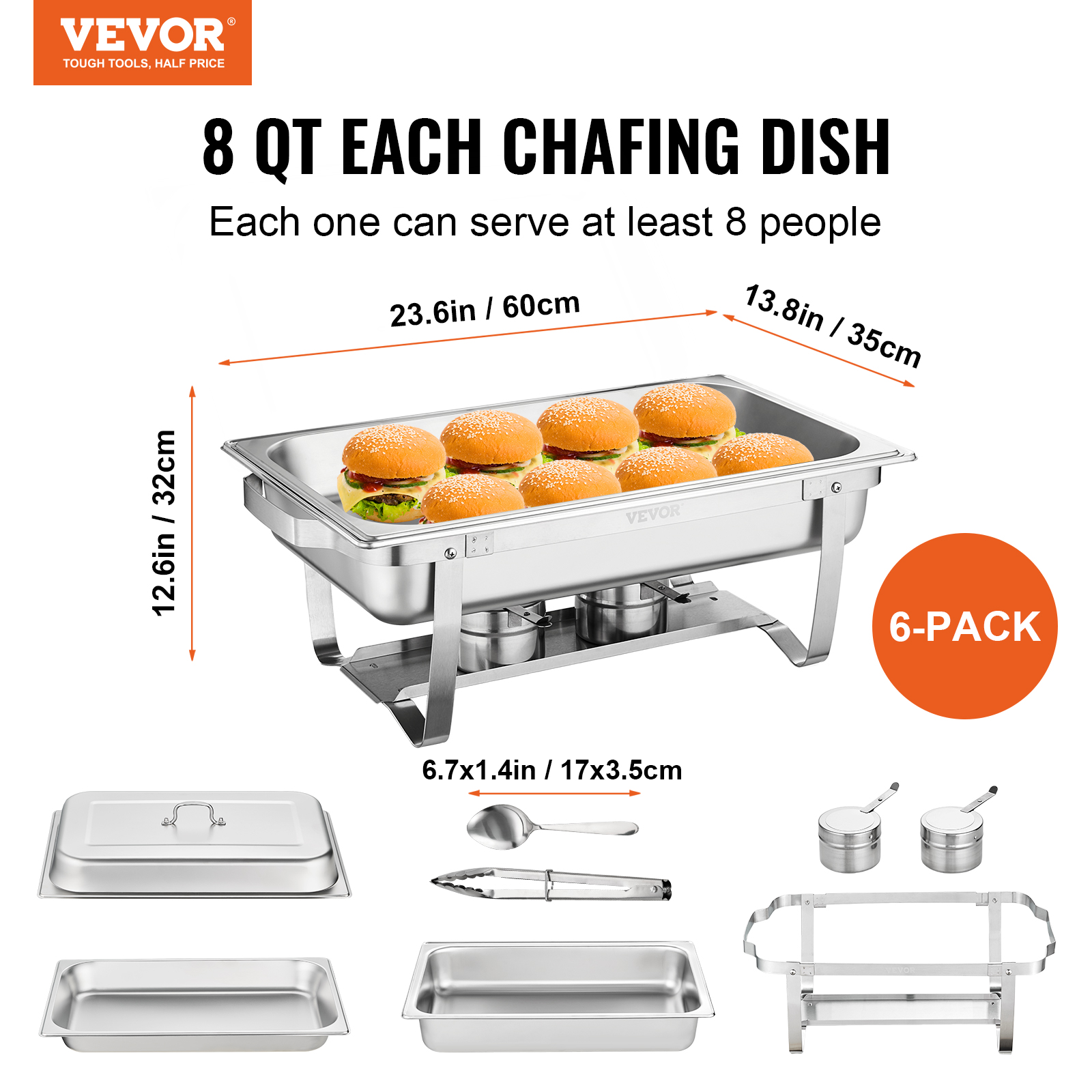 9Qt Stainless Steel Chafer Chafing Dish Sets Catering Food Warmer Buffet Set - Picture 4 of 98