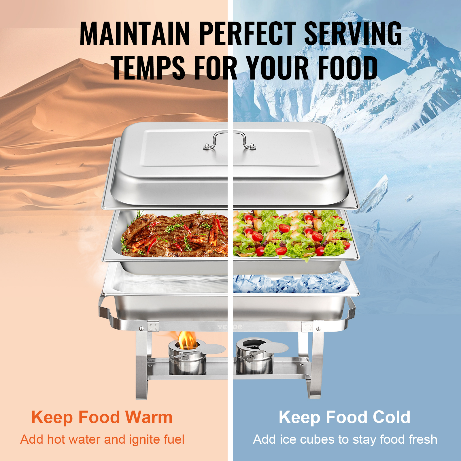9Qt Stainless Steel Chafer Chafing Dish Sets Catering Food Warmer Buffet Set - Picture 7 of 98