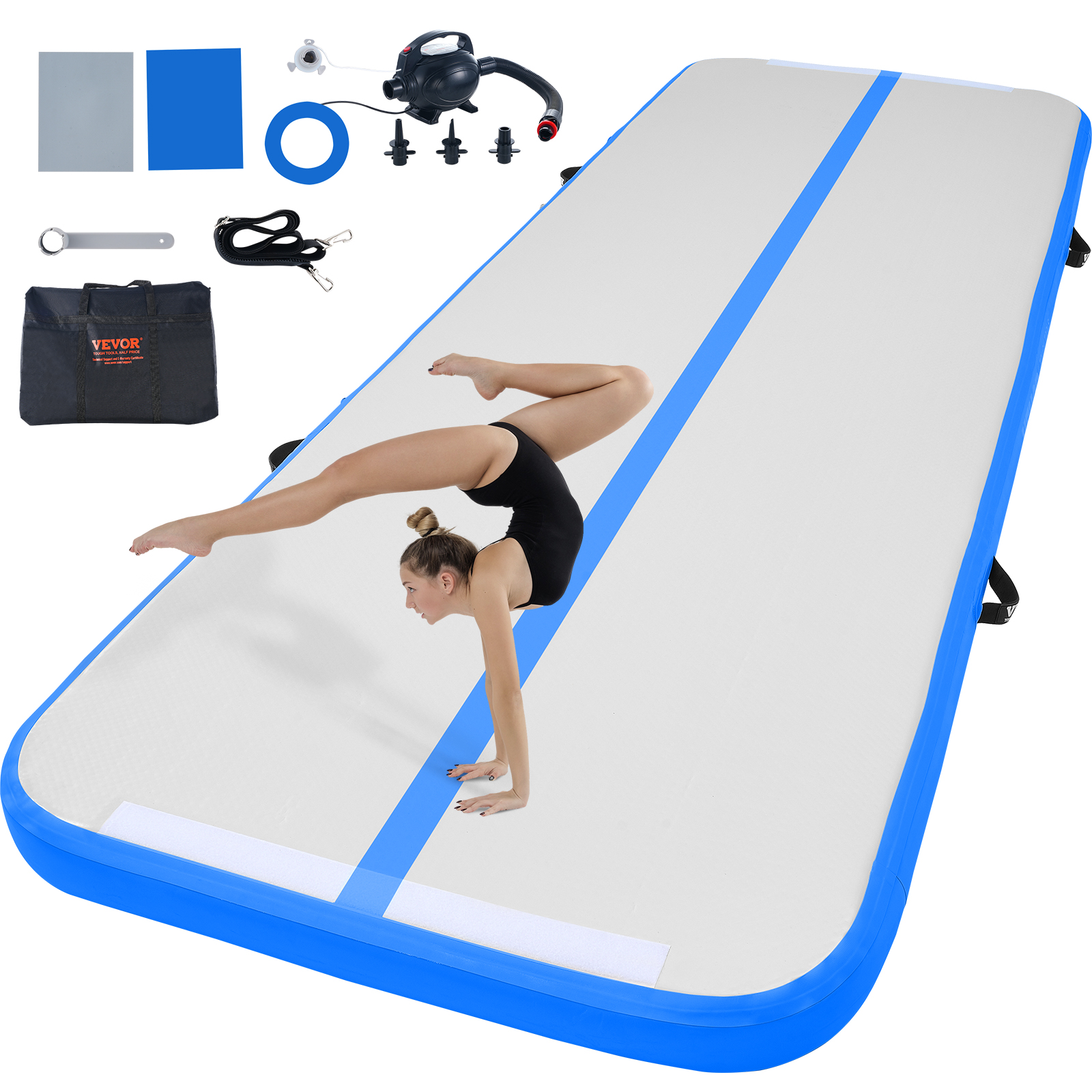 VEVOR 10/20/16FT Air Track Inflatable Training Tumbling Gymnastics Gym Mat