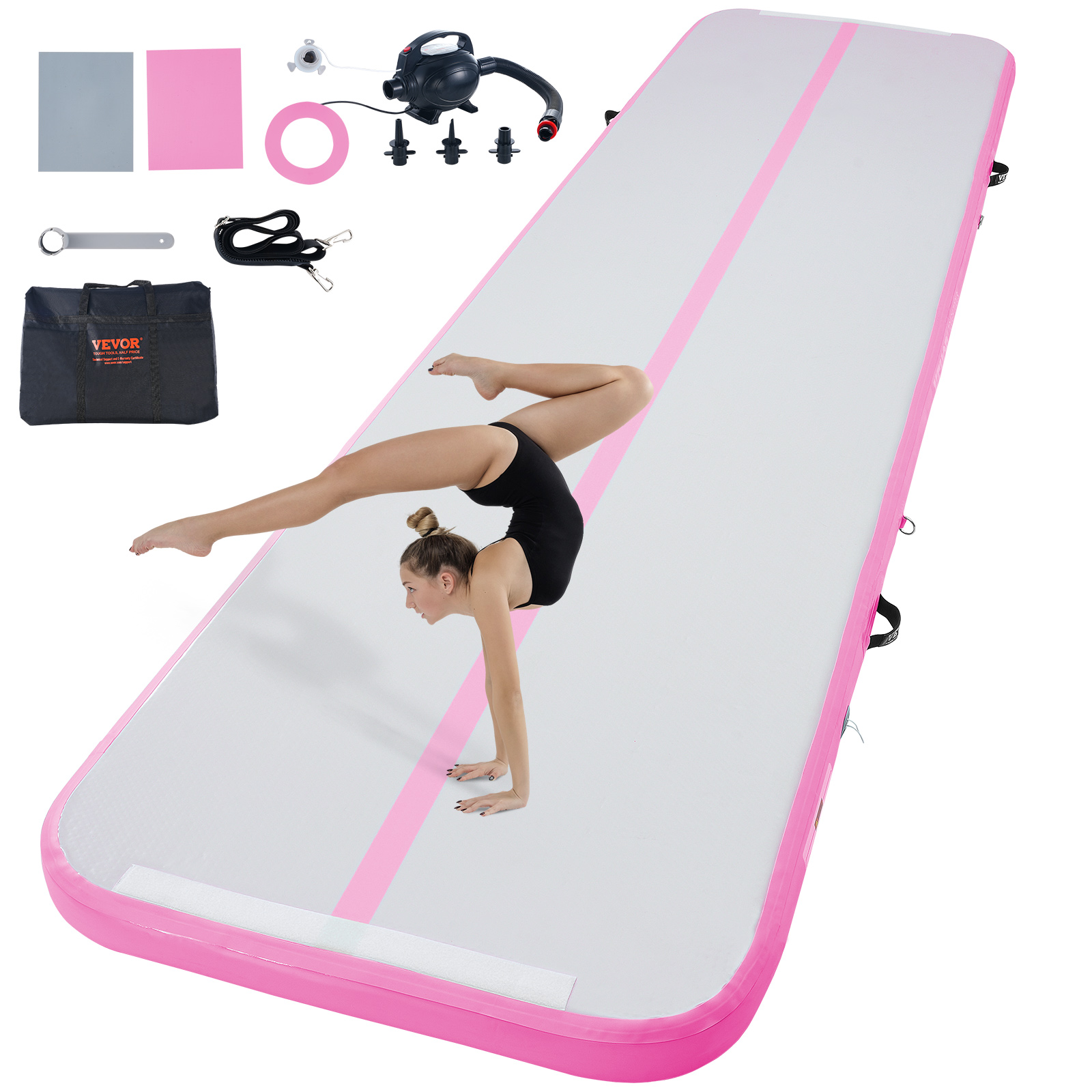 VEVOR 10/20/16FT Air Track Inflatable Training Tumbling Gymnastics Gym Mat