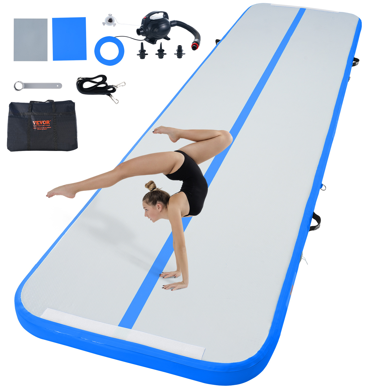 VEVOR 10/20/16FT Air Track Inflatable Training Tumbling Gymnastics Gym Mat