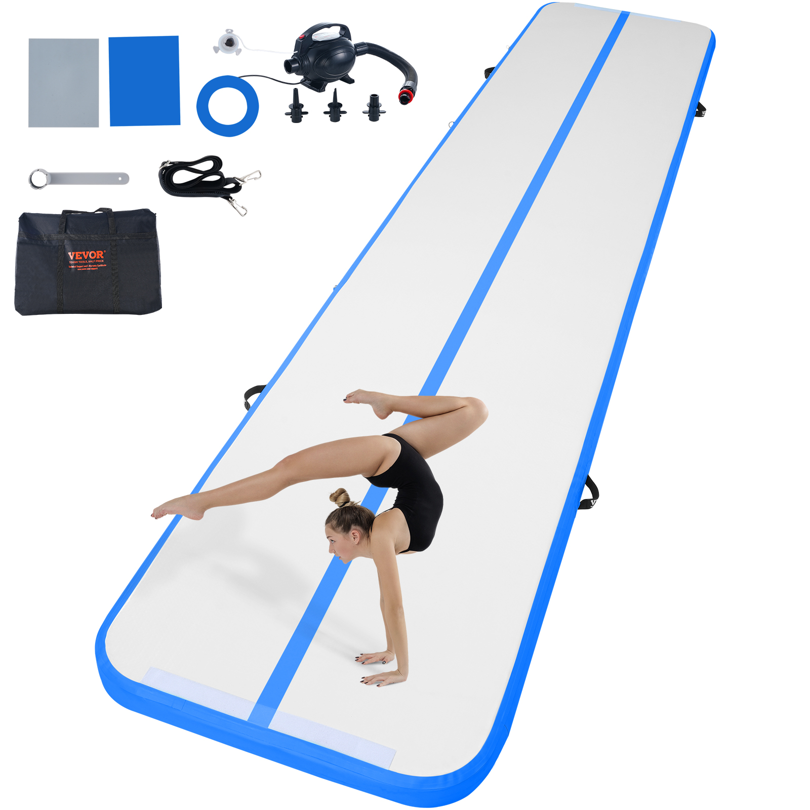 VEVOR 10/20/16FT Air Track Inflatable Training Tumbling Gymnastics Gym Mat