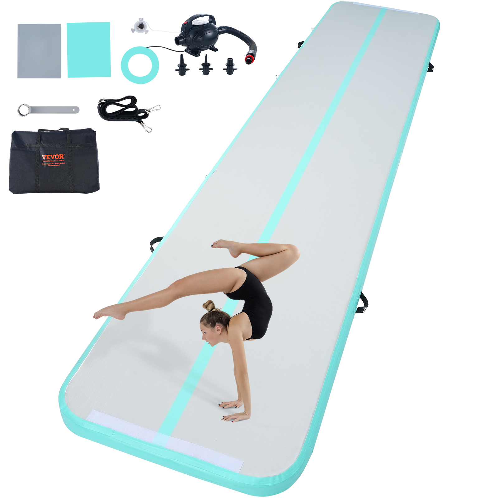 VEVOR 10/20/16FT Air Track Inflatable Training Tumbling Gymnastics Gym Mat