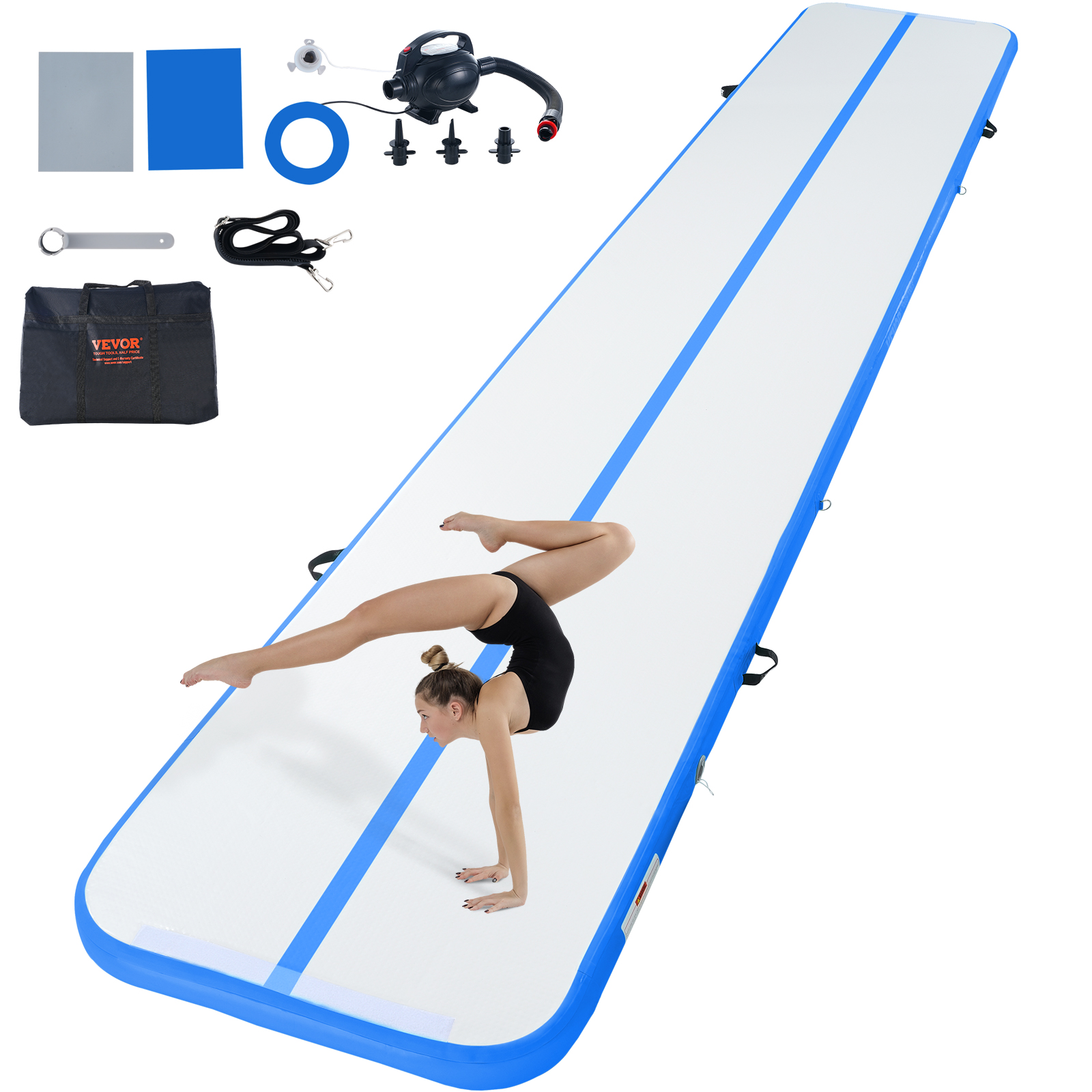 VEVOR 10/20/16FT Air Track Inflatable Training Tumbling Gymnastics Gym Mat