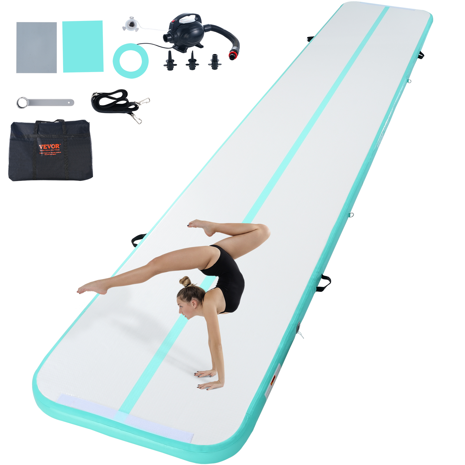 VEVOR 10/20/16FT Air Track Inflatable Training Tumbling Gymnastics Gym Mat