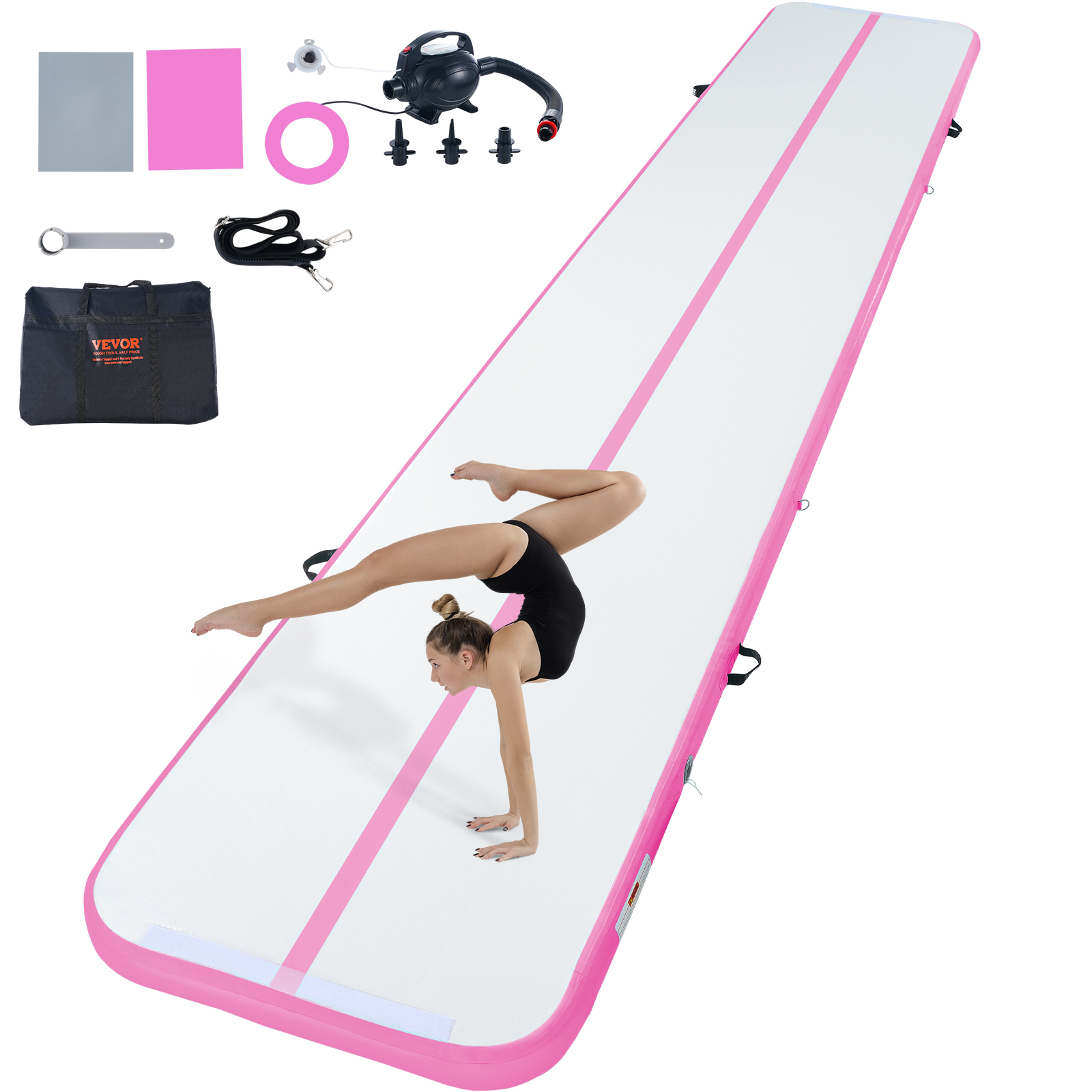 VEVOR 10/20/16FT Air Track Inflatable Training Tumbling Gymnastics Gym Mat